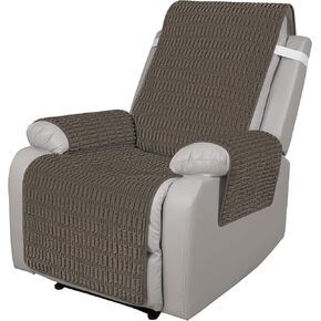 Corduroy Recliner Covers, Recliner Chair Covers, Chair Covers Slipcover, Non Slip Recliner Covers That Stay in Place, Washable Chair Cover for Recliners with Elastic Straps, Brown, 23"W