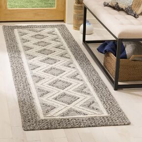 SAFAVIEH Vermont Collection Runner Rug - 2'3" x 8', Ivory, Handmade Wool & Cotton, Ideal for High Traffic Areas in Living Room, Bedroom (VRM212A)