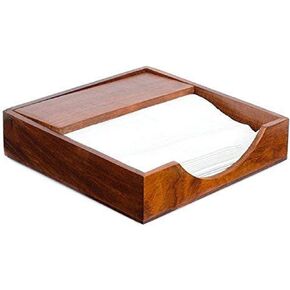 Handicrafts Goods Wood Flat Paper Napkin Holder for Napkin and Tissues - Sleek Design | Handmade | wooden handcraft (7x7x2 in)