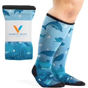 جوارب ضاغطة من Viasox للنساء والرجال، جوارب عالية للركبة 12-15 مم زئبق، تدعم الدورة الدموية للطيران، والسفر، يوميًا، وأعماق البحار in Kuwait