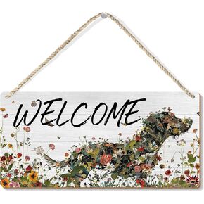 Poecinvi Cow Print Welcome Sign, Cow Door Hanger, Rustic Welcome Wooden Plaque Signs Hanging for Farmhouse Front Door Porch Wall Decor, Farmhouse Wall Decor, Cow Wall Decor, 12x6 Inch