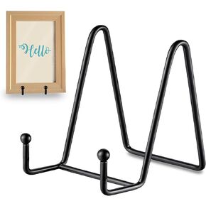 SEUNGCH 12Pcs 6Inch Plate Holders for Displays Pictures, Black Book Display Stand, Iron Easel Stand, Picture Stands for Table, Decorative Plate, Dish, Creation, Photo Frame
