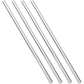 MroMax 4Pcs 6063 Aluminium Round Tubes 1 Feet Length 0.35" OD x 0.24" ID Seamless Straight Pipe Tubing for DIY Crafts Model Silver Tone