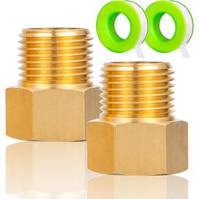 Brass Pipe Fitting,1/2" Female to 1/2" Male Pipe Nipple Extension Connector Fitting,Female Adapter Set,Hex Bushing Adapter Converter Adapter with Teflon Tape,Length 30MM/40MM/50MM (3PCS)