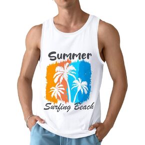 Fiodrimy Mens Tank Top Beach Sleeveless Shirts for Men, Fashion 3D Graphic Shirts T-Shirt Gym Workout Moisture-Wicking Shirt