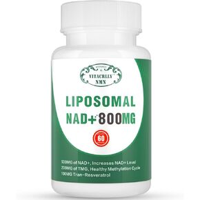 NAD+ Supplement Liposomal NAD+ Plus 800MG Nicotinamide Riboside Alternative for Cell Energy, Healthy Aging and Muscle Repair 120 Capsules（Pack of 2）