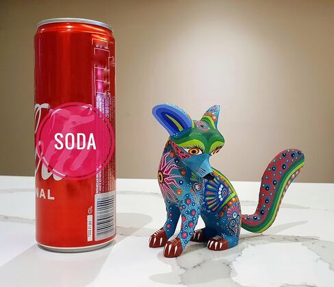 ALKIMIA INC Mexican Alebrije Fox Wood Carving Handcrafted Sculpture (Blue) in Saudi Arabia