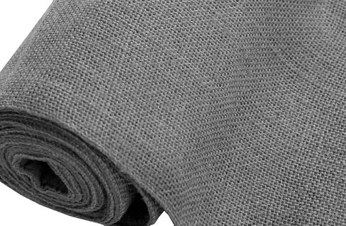 مفرش طاولة من الجوت من COTTON CRAFT - عيد الهالوين والخريف وعيد الشكر وعطلات عيد الميلاد وحفلات احتفالية وحفلات ريفية ومزرعة لتناول الطعام في المطبخ ومفارش طاولة من الخيش - 13 × 108 بوصة - رمادي فحمي in Saudi Arabia