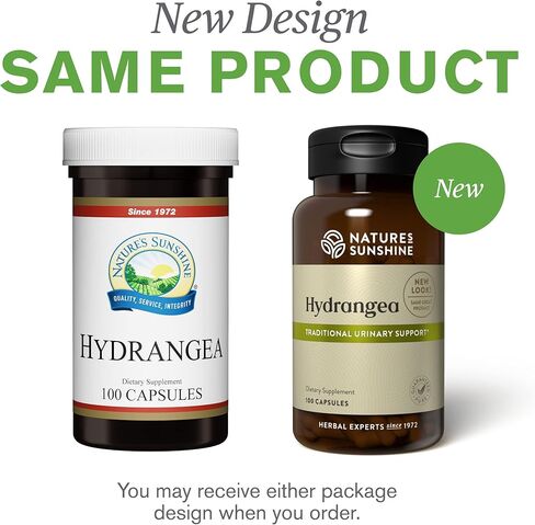 Nature's Sunshine Hydrangea، 100 كبسولة، 650 مجم من جذور الكوبية النقية تدعم الجهاز البولي والكلى بصفاتها المذيبة الطبيعية in Kuwait