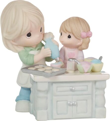 Precious Moments Grandma and Granddaughter Figurine | Grandmas are Moms with Lots of Frosting Bisque Porcelain Figurine | Grandma Baking | Gift for Grandma in Saudi Arabia