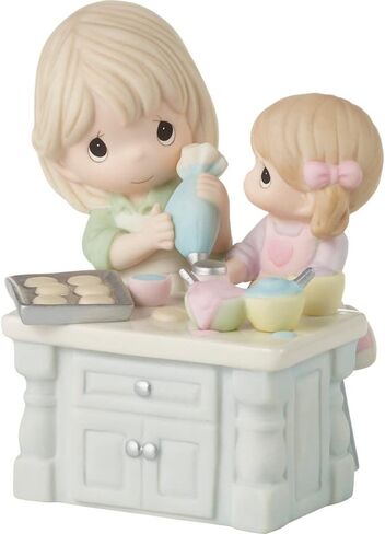 Precious Moments Grandma and Granddaughter Figurine | Grandmas are Moms with Lots of Frosting Bisque Porcelain Figurine | Grandma Baking | Gift for Grandma in Saudi Arabia