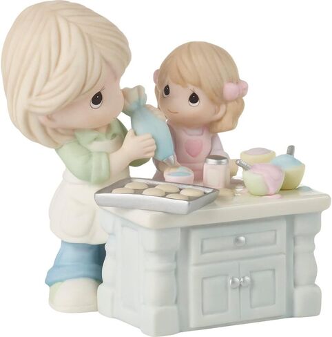 Precious Moments Grandma and Granddaughter Figurine | Grandmas are Moms with Lots of Frosting Bisque Porcelain Figurine | Grandma Baking | Gift for Grandma in Saudi Arabia
