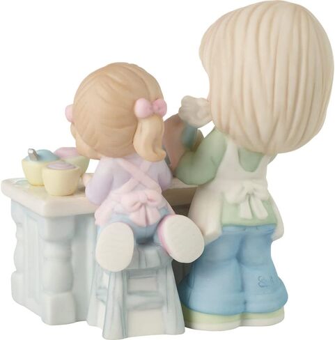 Precious Moments Grandma and Granddaughter Figurine | Grandmas are Moms with Lots of Frosting Bisque Porcelain Figurine | Grandma Baking | Gift for Grandma in Saudi Arabia