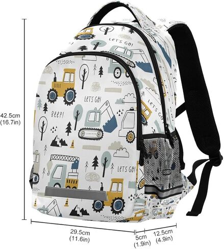 Backpack Bookbag Childish Truck Excavator School Bag Travel Bag for Girls Boys Teen in Saudi Arabia