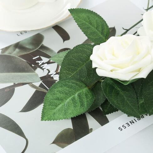 100pcs Bulk Fake Leaves Greenery Leaves Artificial Fake Rose Flower Leaves for DIY Wedding Bouquets Centerpieces Party Decorations in Saudi Arabia