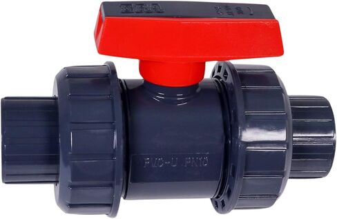 Midline Valve Heavy Duty PVC True Union Ball Valve Pink Handle 3/4'' FIP/Solvent Connections Grey Plastic (482UT034) in Saudi Arabia