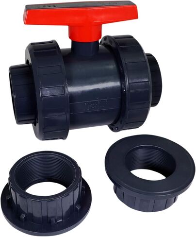 Midline Valve Heavy Duty PVC True Union Ball Valve Pink Handle 3/4'' FIP/Solvent Connections Grey Plastic (482UT034) in Saudi Arabia