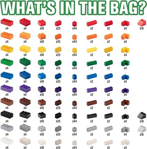 SCS Direct Building Block Bricks - 1000 Pc Bulk Set of Unique Clear Color with 54 Roof Pieces - Compatible and Tight Fit with All Major Brands-Great for Activity Tables, Creativity & School Projects in Saudi Arabia