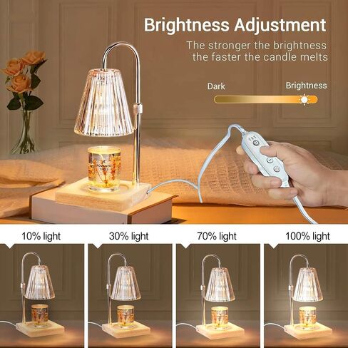 Candle Warmer Lamp with Timer and Light Dimmer Control, Adjustable Height Feature with 2 Bulbs, Dimmable Electric Candle Warmer for Jar Candles (White) in Saudi Arabia