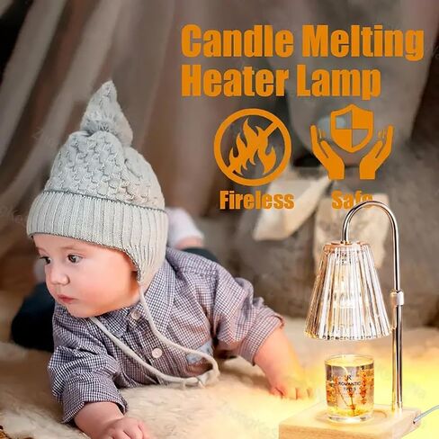 Candle Warmer Lamp with Timer and Light Dimmer Control, Adjustable Height Feature with 2 Bulbs, Dimmable Electric Candle Warmer for Jar Candles (White) in Saudi Arabia