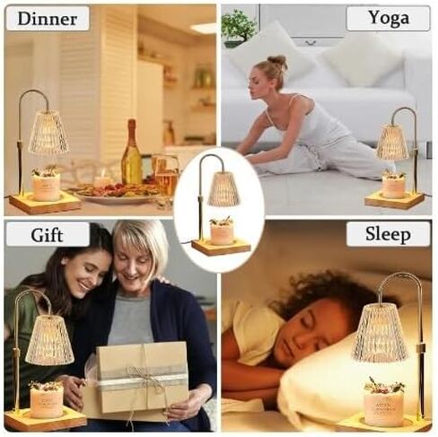 Candle Warmer Lamp with Timer and Light Dimmer Control, Adjustable Height Feature with 2 Bulbs, Dimmable Electric Candle Warmer for Jar Candles (White) in Saudi Arabia
