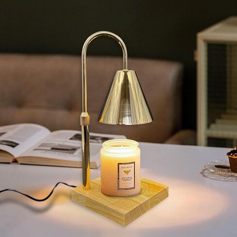 Candle Warmer Lamp with Timer and Light Dimmer Control, Adjustable Height Feature with 2 Bulbs, Dimmable Electric Candle Warmer for Jar Candles (White) in Saudi Arabia