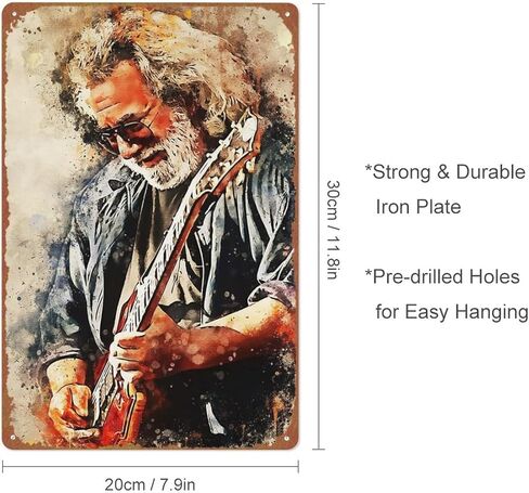 Jerry Garcia Plaque Poster Metal Retro Vintage Tin Sign Home Bar Pub Wall Decor 8x12 inch Gift in Kuwait