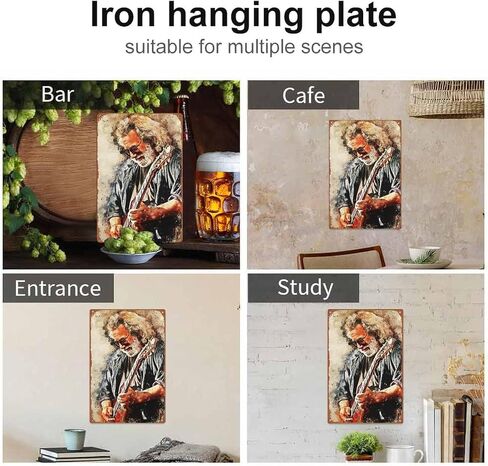 Jerry Garcia Plaque Poster Metal Retro Vintage Tin Sign Home Bar Pub Wall Decor 8x12 inch Gift in Kuwait