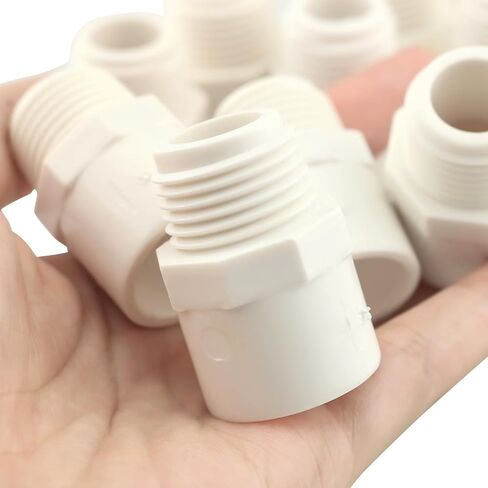 10pcs 1/2 Inch White 2-Way PVC Male Adapter Pipe Fittings PVC Hose Adapter Coupling with 1/2 Inch Male Thread in Saudi Arabia