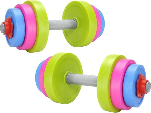 PowerTRC Dumbbell Toy Kids Workout Weights Set, Toddler Toy Pretend Play Lifting, Fitness & Exercise Gym Equipment, Fill Weights with Water or Sand, Beach Toys in Saudi Arabia