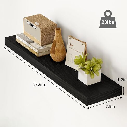 أرفف عائمة من Fixwal مقاس 23.6 بوصة للجدار، مجموعة من 3 أرفف خشبية، رف جداري لمنزل المزرعة للحمام وغرفة النوم وغرفة المعيشة والمطبخ (أبيض) in Kuwait