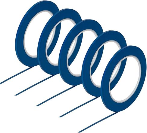 JINBING الفينيل خط رفيع Fineline السيارات مقلمة شريطٌ لاصق شريط رسام للمنحنيات الأزرق (5 مم 3 رول) in Kuwait