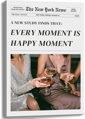 Trendy Wall Art New York Times Print Newspaper Poster Preppy Dorm Decor Bar Cart Vintage Black White Canvas Wall Art Newser for Living Room Bedroom Bar and Party Décor (B,12x18 in Unframe) in Saudi Arabia