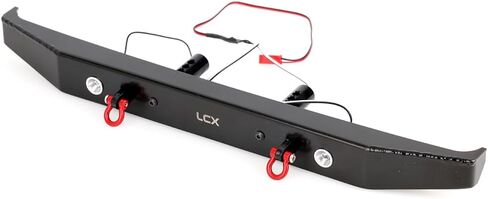 LCX Racing 1/6 RC Crawler Car HD مصد أمامي معدني مع تكبل أحمر LED لمحور SCX6 AXI05000، ملحقات أجزاء مطورة (أمامية) in Kuwait