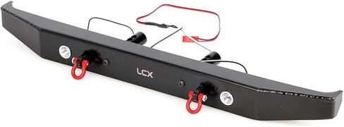 LCX Racing 1/6 RC Crawler Car HD مصد أمامي معدني مع تكبل أحمر LED لمحور SCX6 AXI05000، ملحقات أجزاء مطورة (أمامية) in Kuwait