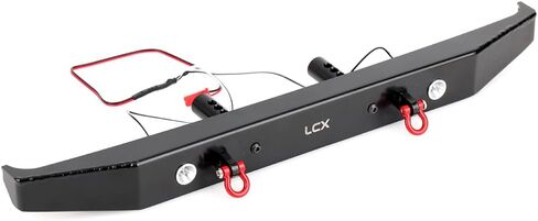 LCX Racing 1/6 RC Crawler Car HD مصد أمامي معدني مع تكبل أحمر LED لمحور SCX6 AXI05000، ملحقات أجزاء مطورة (أمامية) in Kuwait