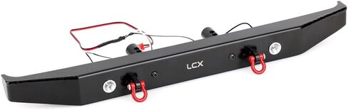 LCX Racing 1/6 RC Crawler Car HD مصد أمامي معدني مع تكبل أحمر LED لمحور SCX6 AXI05000، ملحقات أجزاء مطورة (أمامية) in Kuwait