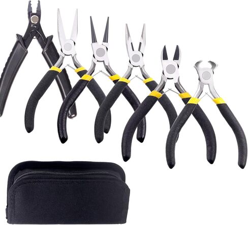 مجموعة كماشة مجوهرات هيليتشي 9 قطع مع حقيبة، بما في ذلك كماشة الأنف بالإبرة، كماشة الأنف المنحنية، كماشة الأنف المستديرة، كماشة العقص، كماشة القطع النهائية، قاطع الأسلاك، كماشة صنع الكفالة، كماشة حلقية مقسمة in Kuwait