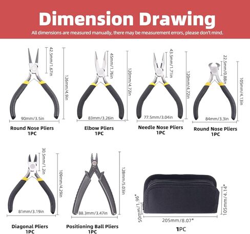 مجموعة كماشة مجوهرات هيليتشي 9 قطع مع حقيبة، بما في ذلك كماشة الأنف بالإبرة، كماشة الأنف المنحنية، كماشة الأنف المستديرة، كماشة العقص، كماشة القطع النهائية، قاطع الأسلاك، كماشة صنع الكفالة، كماشة حلقية مقسمة in Kuwait