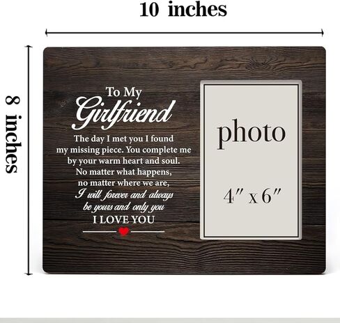 إطار صورة هدية لصديقة qtumes، هدايا صديقة من صديقها، هدايا رومانسية لصديقتها، إطار صور خشبي ريفي إلى صديقتي، حامل على الحائط وسطح الطاولة - صورة مقاس 4 × 6 بوصات in Kuwait