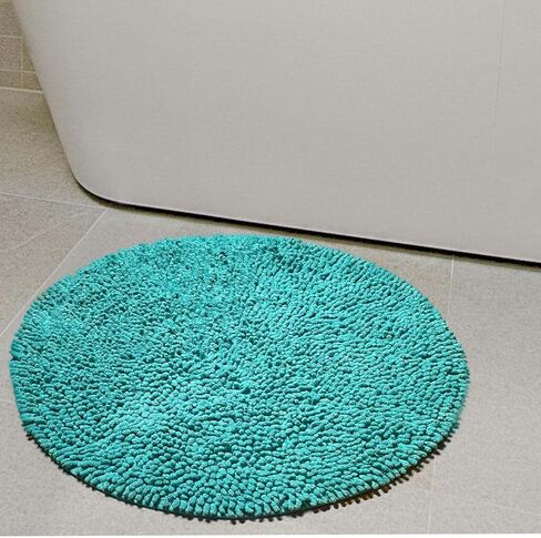Chardin home Navy Blue Round Bath Mat | 2 feet Boho Bathroom Rug | Also Perfect for Kids Rooms, Nurseries, Bedside, dorms, Half Baths and Powder Rooms | Machine Washable, Soft & Plush in Saudi Arabia
