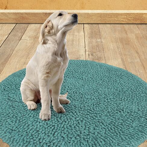 Chardin home Navy Blue Round Bath Mat | 2 feet Boho Bathroom Rug | Also Perfect for Kids Rooms, Nurseries, Bedside, dorms, Half Baths and Powder Rooms | Machine Washable, Soft & Plush in Saudi Arabia