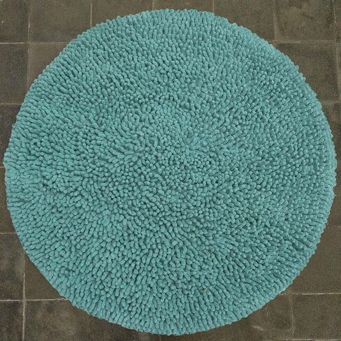 Chardin home Navy Blue Round Bath Mat | 2 feet Boho Bathroom Rug | Also Perfect for Kids Rooms, Nurseries, Bedside, dorms, Half Baths and Powder Rooms | Machine Washable, Soft & Plush in Saudi Arabia