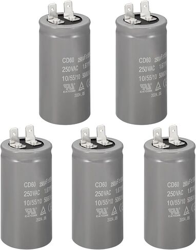 PATIKIL CD60 Run Capacitor, 400uF/MFD 250V 15% Tolerance 50/60Hz Motor Starting Capacitor for Air Compressor Motor Starts Running, Grey in Saudi Arabia