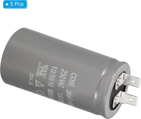 PATIKIL CD60 Run Capacitor, 400uF/MFD 250V 15% Tolerance 50/60Hz Motor Starting Capacitor for Air Compressor Motor Starts Running, Grey in Saudi Arabia