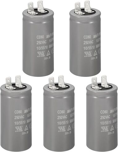 PATIKIL CD60 Run Capacitor, 400uF/MFD 250V 15% Tolerance 50/60Hz Motor Starting Capacitor for Air Compressor Motor Starts Running, Grey in Saudi Arabia