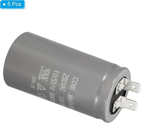 PATIKIL CD60 Run Capacitor, 400uF/MFD 250V 15% Tolerance 50/60Hz Motor Starting Capacitor for Air Compressor Motor Starts Running, Grey in Saudi Arabia