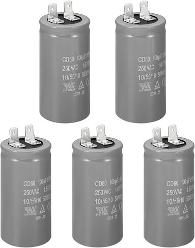 PATIKIL CD60 Run Capacitor, 400uF/MFD 250V 15% Tolerance 50/60Hz Motor Starting Capacitor for Air Compressor Motor Starts Running, Grey in Saudi Arabia