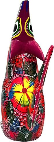 JDProvisions Pink Howling Wolf Coyote Alebrije, Oaxaca Folk Art Wooden Hand Carved and Painted 6" Figurine by La Mexicana Imports in Saudi Arabia