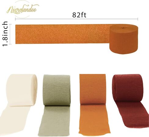 NICROLANDEE Halloween Crepe Paper Streamer Black & Orange 8 Rolls 82ft Long in Kuwait